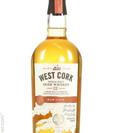 West Cork Distillers 12 Year Old Single Malt Irish Whiskey Finished In Rum Casks Limited Release (Nv) 750 ml